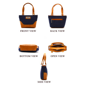 Women's Mini Handbag With Denim Diamond Print - myStore20202019