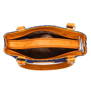 Women's Mini Handbag With Denim Diamond Print - myStore20202019
