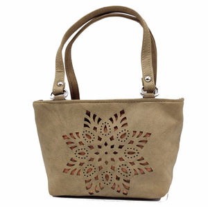 Women's Mini Handbag With Flower Cutwork Design - myStore20202019