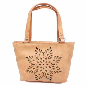 Women's Mini Handbag With Flower Cutwork Design - myStore20202019