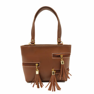 Women's Mini Handbag With Front Three Zip Jhumka Design - myStore20202019