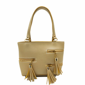 Women's Mini Handbag With Front Three Zip Jhumka Design - myStore20202019