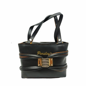 Women's Mini Handbag With Net Fitting Parsley Embose Design - myStore20202019