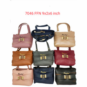 Women's Mini Handbag With Net Fitting Parsley Embose Design - myStore20202019