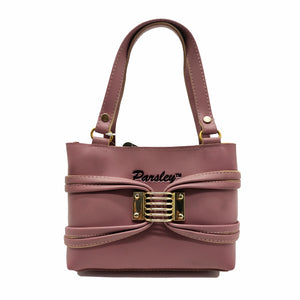 Women's Mini Handbag With Net Fitting Parsley Embose Design - myStore20202019