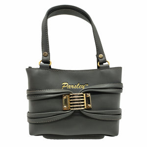 Women's Mini Handbag With Net Fitting Parsley Embose Design - myStore20202019