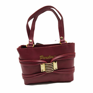 Women's Mini Handbag With Net Fitting Parsley Embose Design - myStore20202019