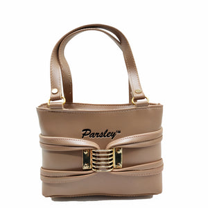 Women's Mini Handbag With Net Fitting Parsley Embose Design - myStore20202019