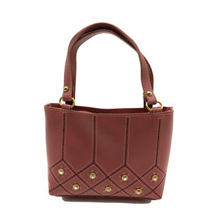 Women's Mini Handbag With Stone Fitting Design - myStore20202019