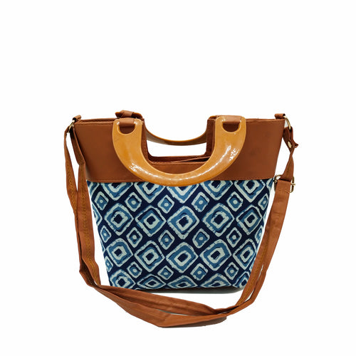 Women's Sling Bag Igat Material With Acrylic Handle Design - myStore20202019