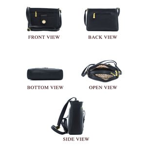 Women's Sling Bag With 2In1 Front Zip Buckle Stone Pocket - myStore20202019