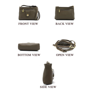 Women's Sling Bag With 2In1 Front Zip Buckle Stone Pocket - myStore20202019