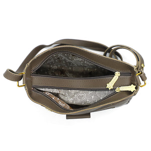 Women's Sling Bag With 2In1 Front Zip Buckle Stone Pocket - myStore20202019