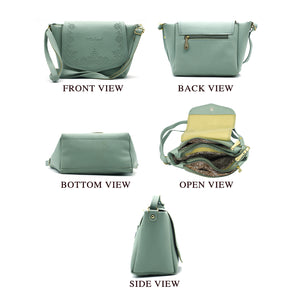 Women's Sling Bag With Artistic Embose And Three Partitions - myStore20202019