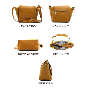 Women's Sling Bag With Artistic Embose And Three Partitions - myStore20202019