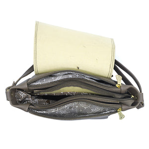 Women's Sling Bag With Artistic Embose And Three Partitions - myStore20202019