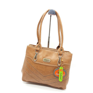 Three Compartment Mat Finish Designer Hand Bag - myStore20202019